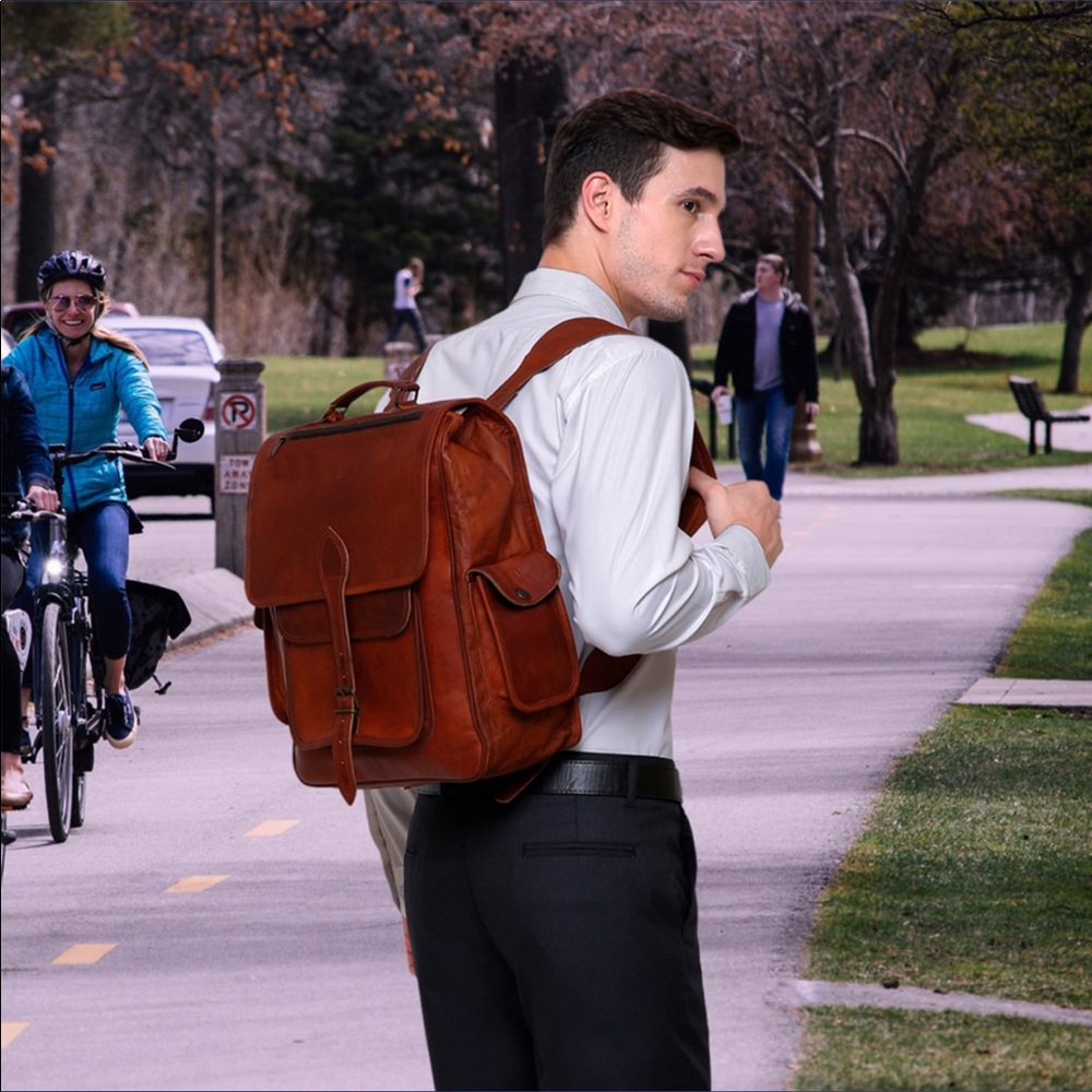 Rustic Town Genuine Leather Backpack - Picture 6 of 8